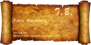 Tarr Barbara névjegykártya